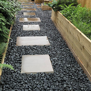 Ebony Pebbles 30-60mm Garden Design